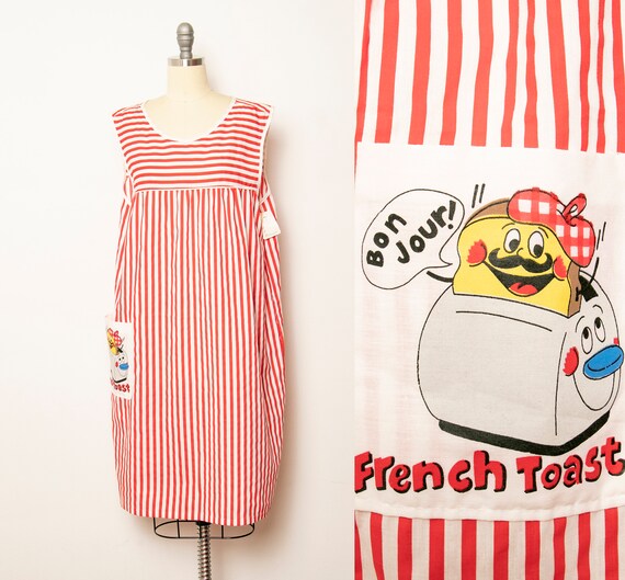 1970s Smock Lounge Nightgown Dress Novelty Stripe