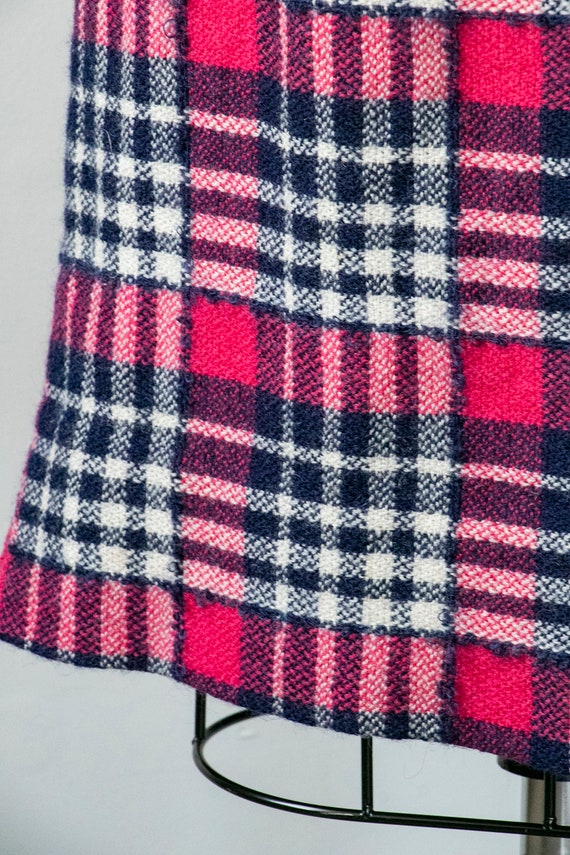 1960s Pencil Skirt Wool Plaid XS - image 6