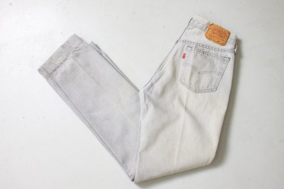 1990s Levi's 501 JEANS Gray Denim Cotton High Wai… - image 9