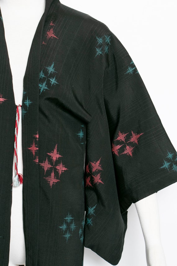 1960s Haori Rayon Printed Kimono Japanese Robe - image 4