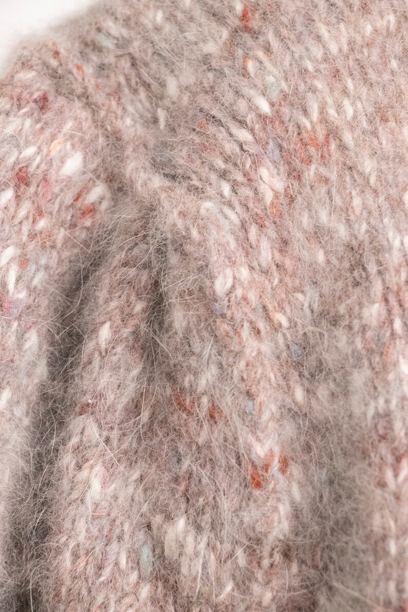 1980s Cardigan Sweater Wool Angora Fleck M image 9