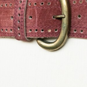 1980s Belt Suede Leather Cinch Waist Plum image 5
