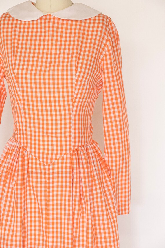 The Yellow Daisy ~ delightful 1970s cotton gingham prairie dress main image 1