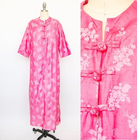 1970s Lounge Dress Caftan House Maxi Loungewear M