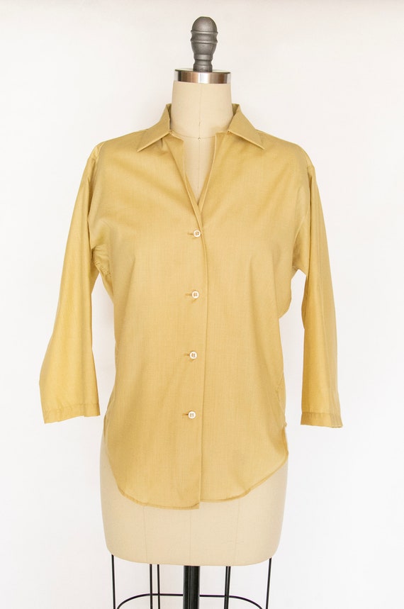 1960s Blouse Button Up Top M