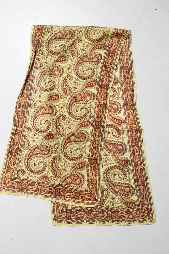 India Cotton Scarf Long Printed Wrap 1970s - image 4