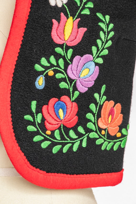 1970s Ethnic Vest Wool Embroidered Waistcoat S - image 8