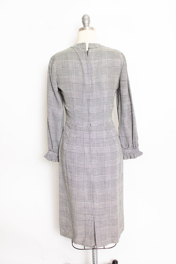 1950s Dress Wool Herringbone Fitted S - image 3