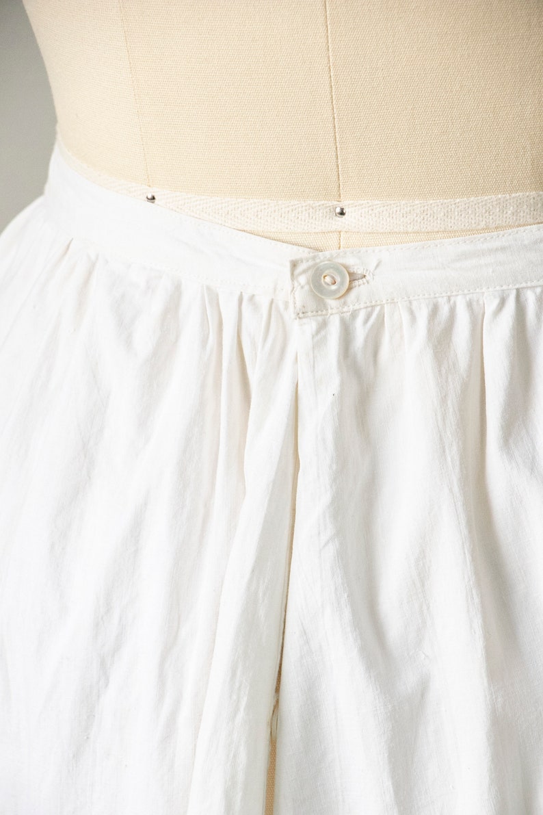 Antique Skirt Edwardian Cotton Lace Petticoat XS image 8