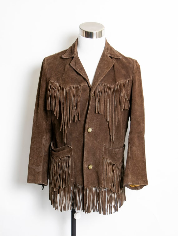 Vintage 1970s FRINGE Suede Jacket Western Leather