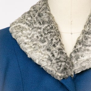 1960s Coat Wool Blue Cropped Persian Lamb Fur S / M image 2