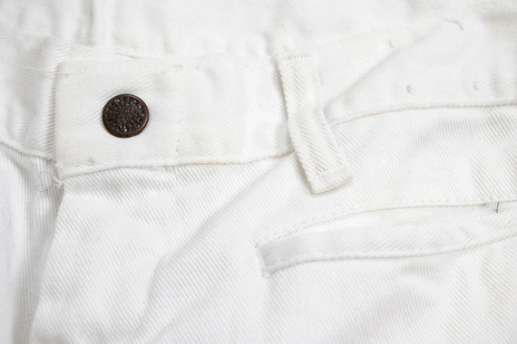 1970s Sailor Pants White Cotton Flare Bells XS P - image 7