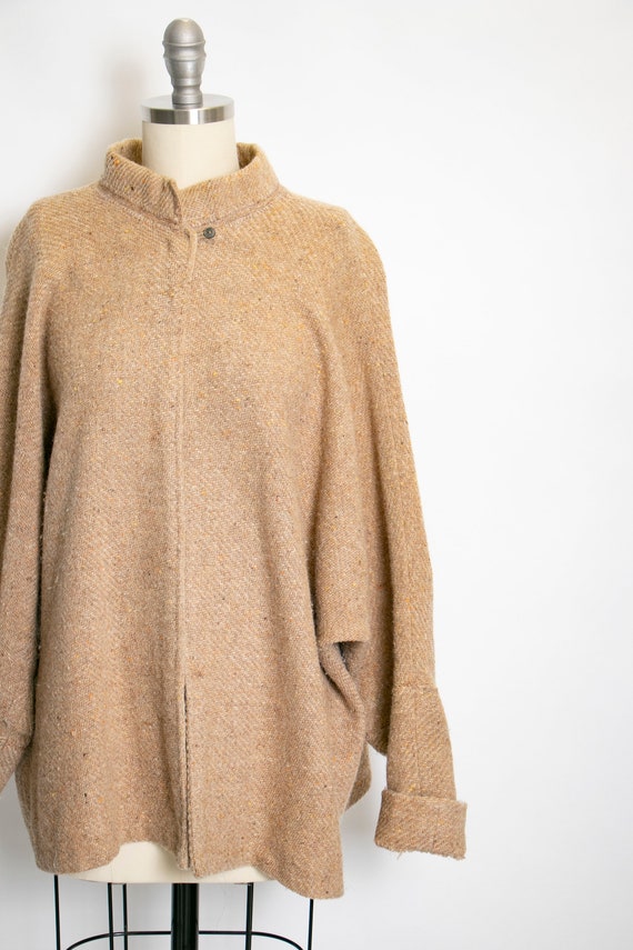 1980s Sweater Wool Woven Cardigan S - image 4