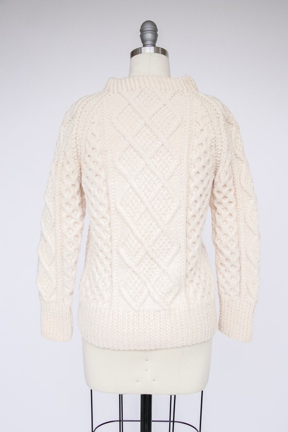 1970s Wool Knit Fisherman Sweater XS - image 4