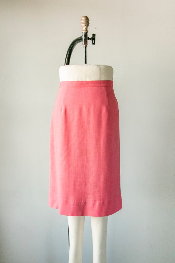 1950s Linen Pencil Skirt High Waist M