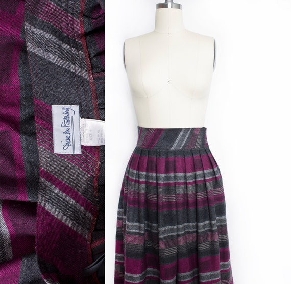 1980s Skirt DVF Diane Von Furstenberg Wool Stripe… - image 2