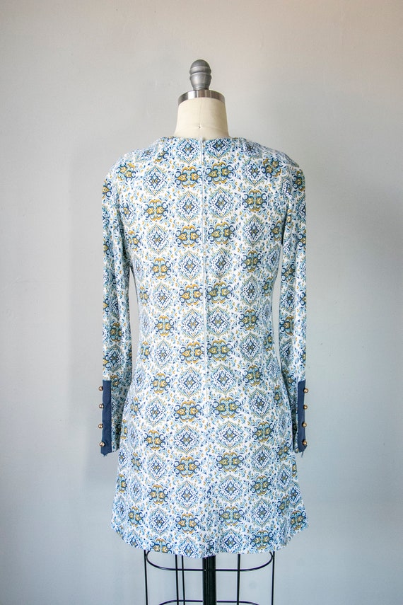 1960s Mini Dress Printed Mod Shift S - image 4