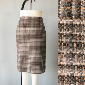1970s Pencil Skirt Pendleton Wool Plaid M