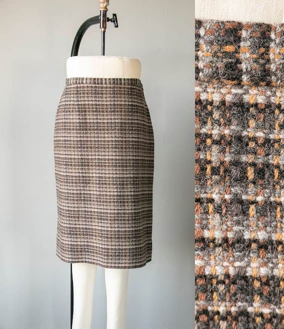 1970s Pencil Skirt Pendleton Wool Plaid M - image 1