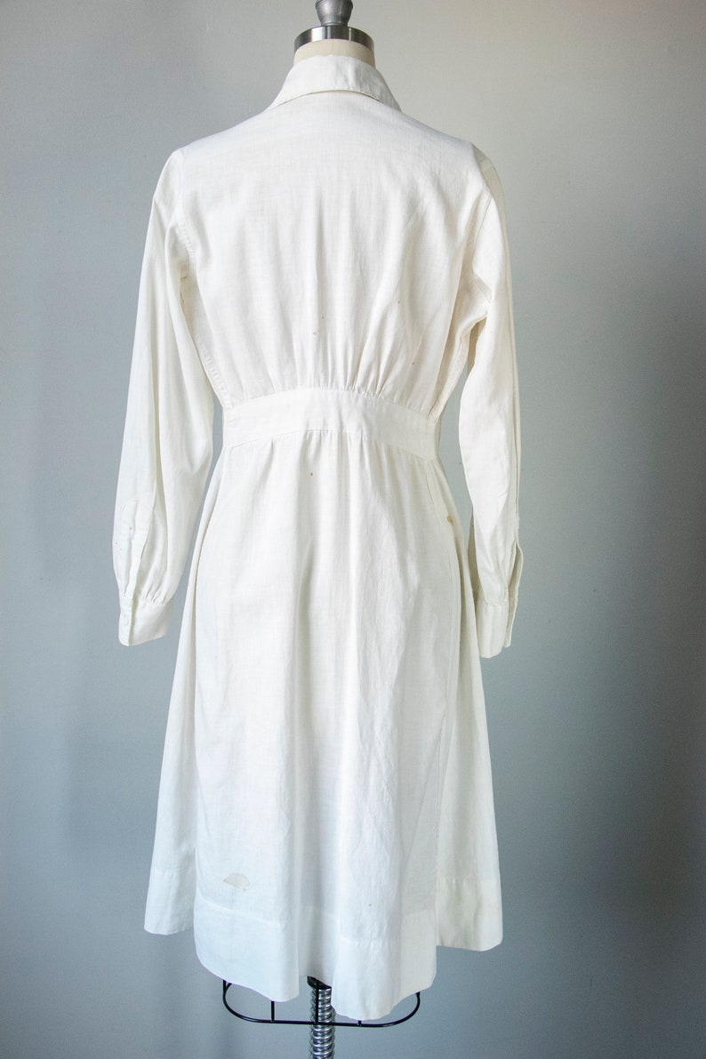 1920s Dress Linen Uniform Nurse Shirtwaist Day M - Etsy