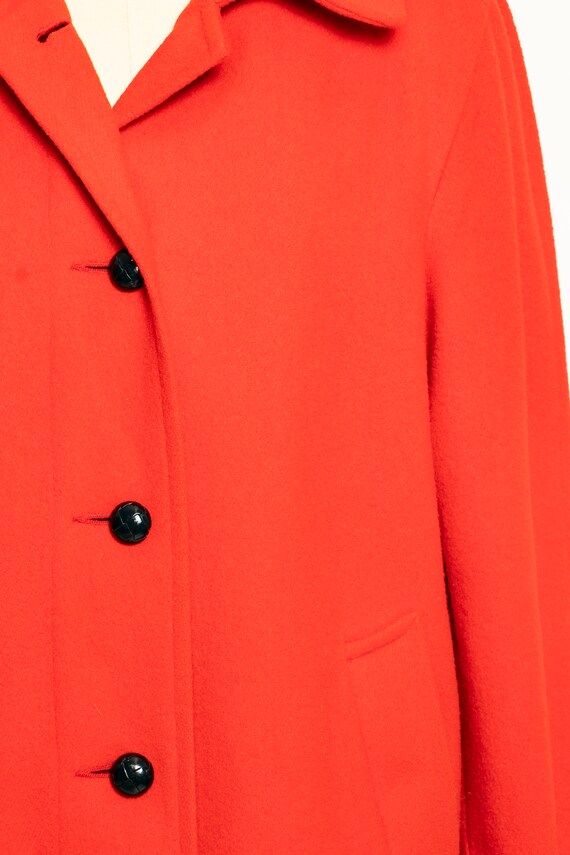 1980s Coat Red Wool Jacket Small - image 4