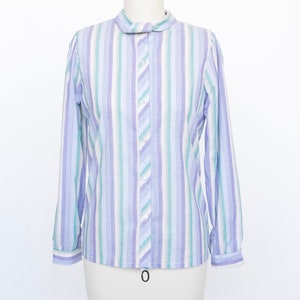 1970s Blouse Striped Top Deadstock XS