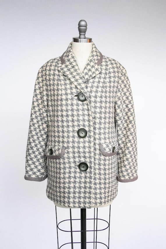 1960s houndstooth wool coat - Gem
