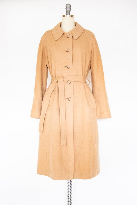 1970s Pea Coat Camel Hair Wool M