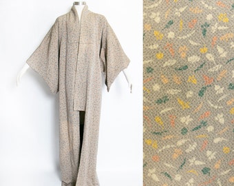 1960s Kimono Printed Rayon Japanese Robe