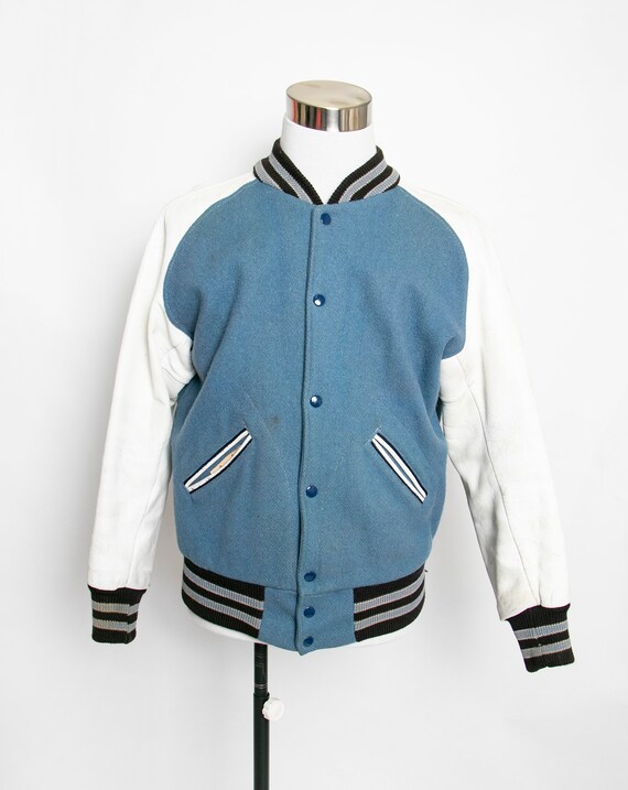 1980s Letterman Jacket Wool + Leather Varsity Coat
