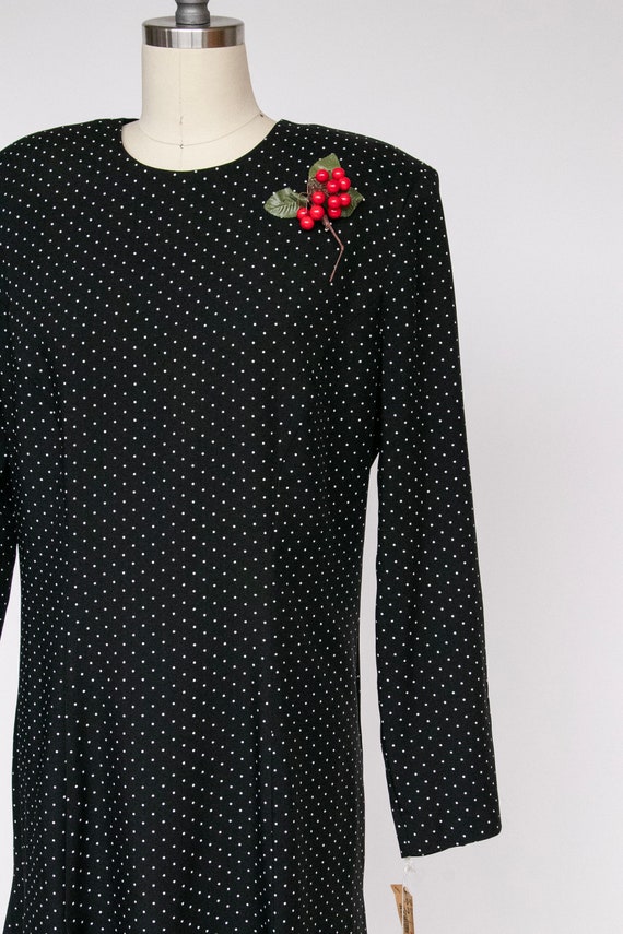 1980s Dress Deadstock Polka Dot Shift M - image 6