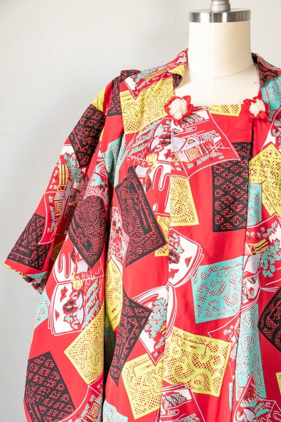 1940s Haori Japanese Rayon Jacket Robe - image 3