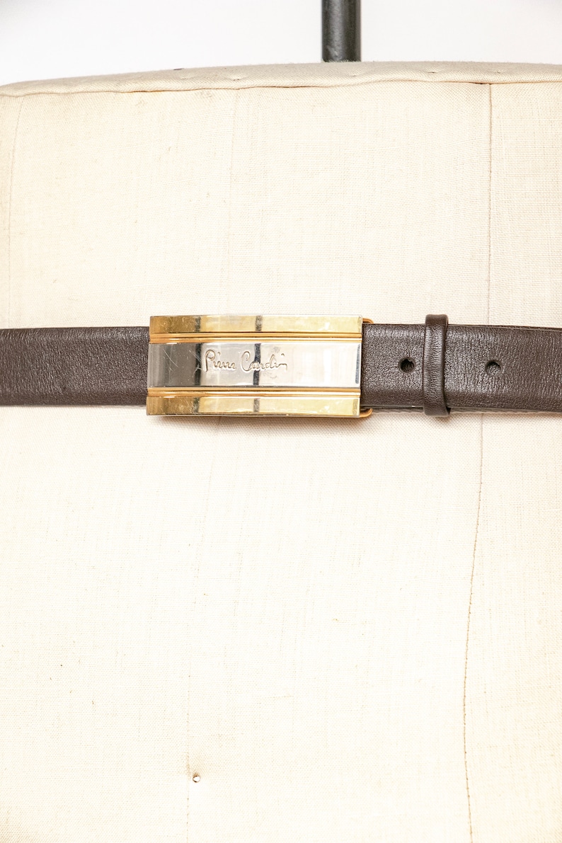 1980s Pierre Cardin Belt Designer Leather Logo image 2