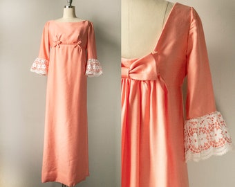 1970s Maxi Dress Peachy Lorrie Deb S