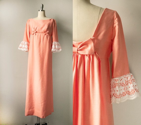 1970s Maxi Dress Peachy Lorrie Deb S - image 1