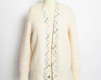 1970s Sweater Wool Icelandic Cardigan M / L