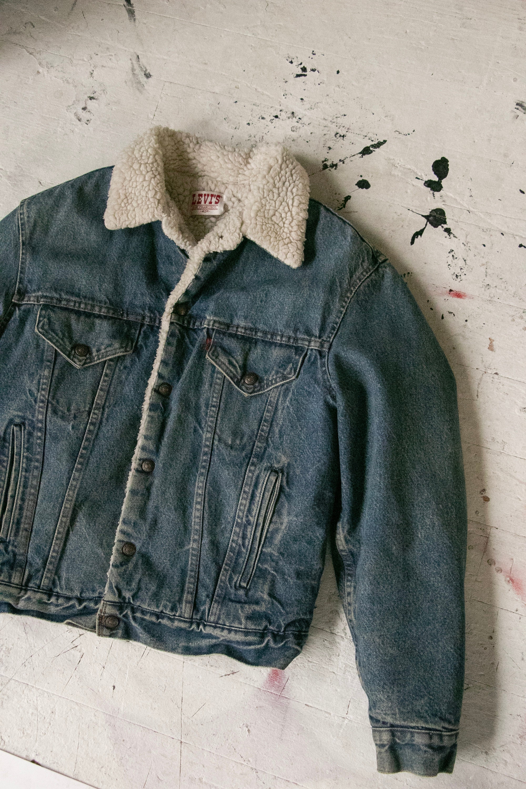 1980s Levi's Denim Sherpa Jacket Fleece M - Etsy UK