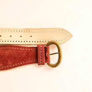 1980s Belt Suede Leather Cinch Waist Plum image 10