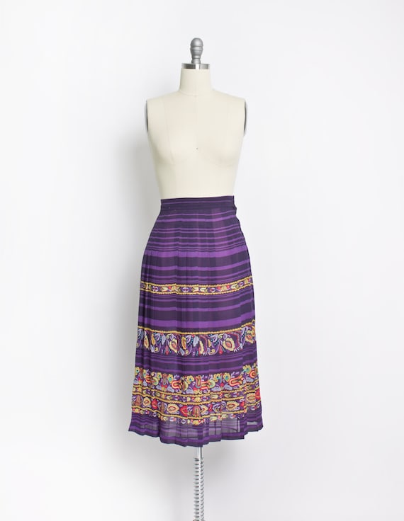 1950s Skirt Chiffon Novelty Print S - image 2
