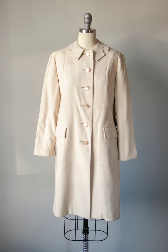 1960s Coat Cream Wool Pea Coat S - Etsy 