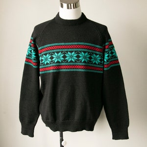 1970s Wool Sweater Hand Knit L