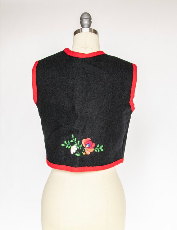 1970s Ethnic Vest Wool Embroidered Waistcoat S - image 3