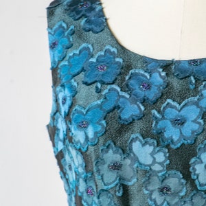 1950s Dress Metallic Blue Wiggle M image 7