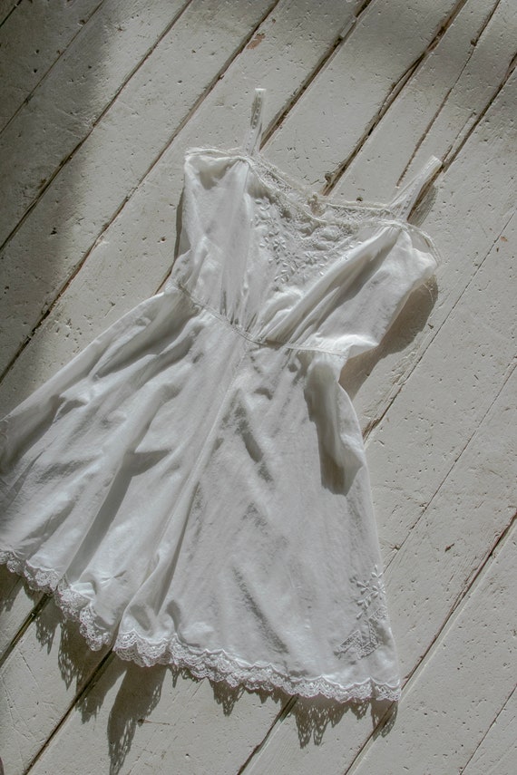 1920s Romper White Cotton Lingerie Step In S - image 2