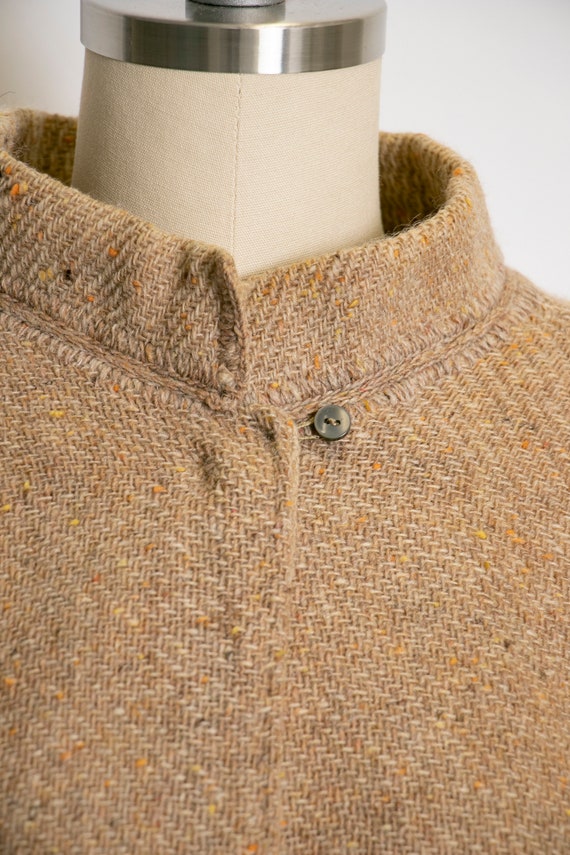 1980s Sweater Wool Woven Cardigan S - image 8