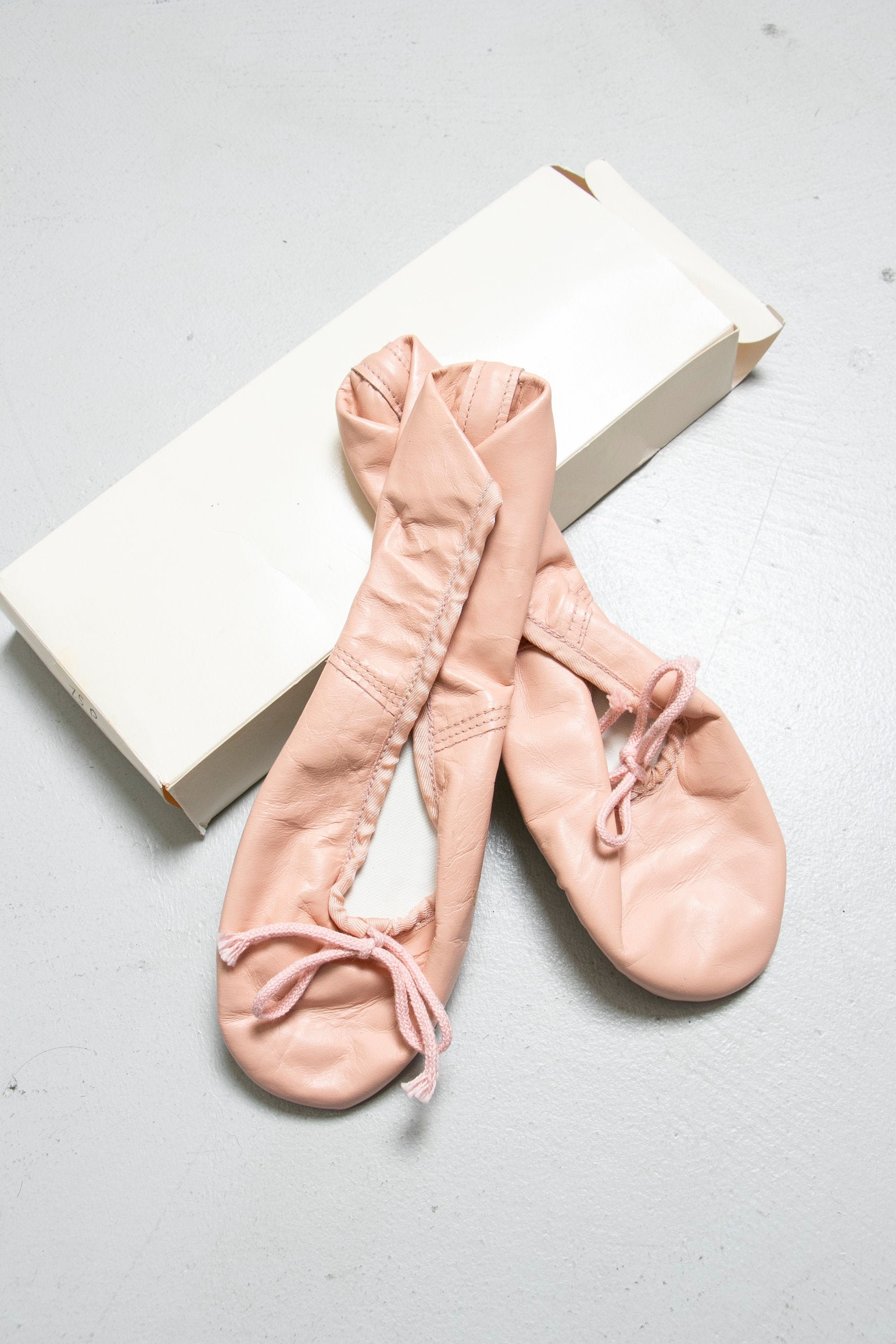 pink leather ballet shoes with elastic
