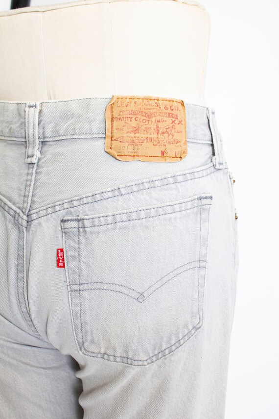 1990s Levi's 501 JEANS Gray Denim Cotton High Wai… - image 7