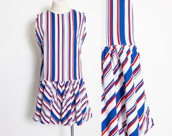 1960s Romper Striped Cotton Playsuit M