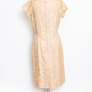 1950s Dress Beige Champagne Lace L image 3