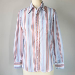 1970s Blouse Striped Top XS